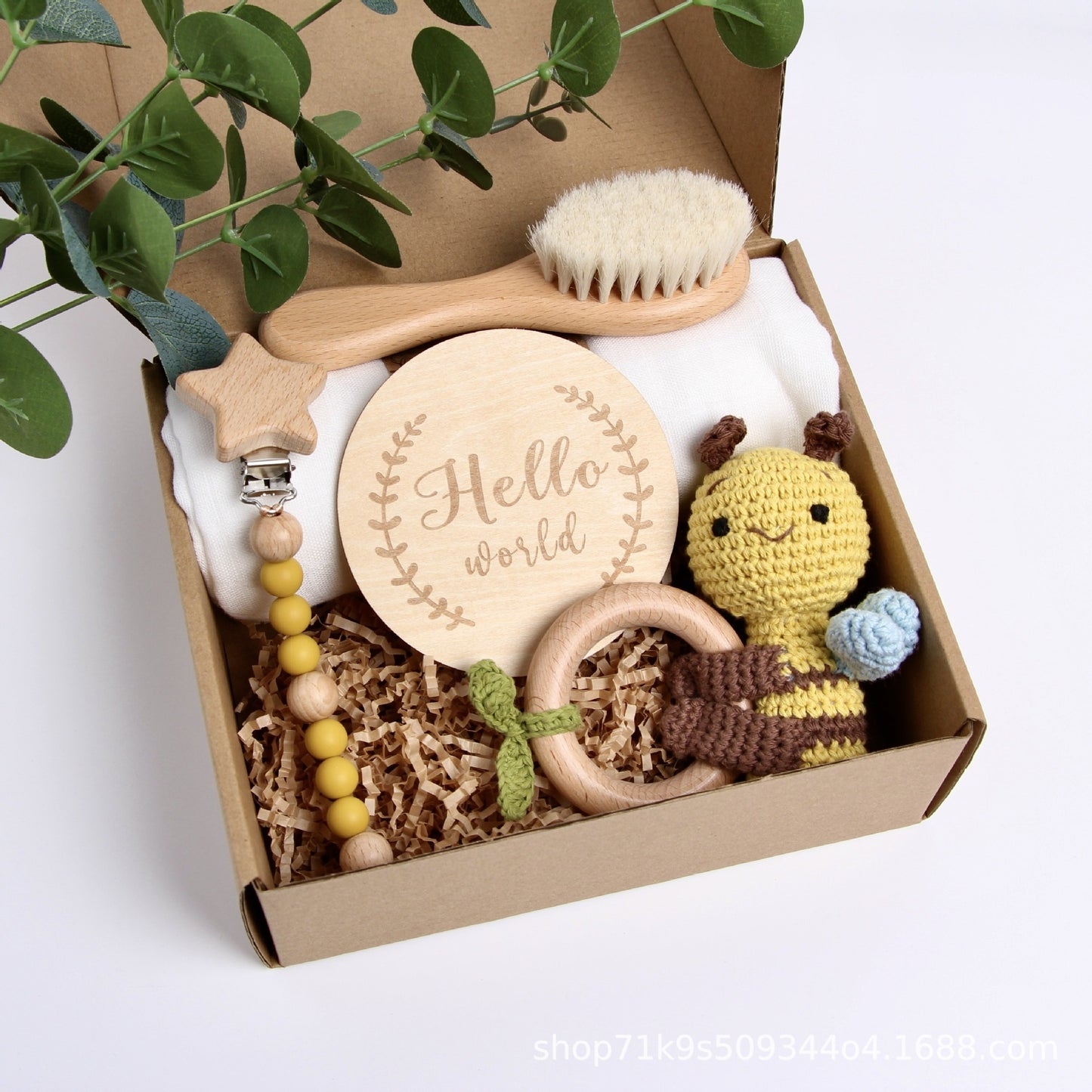 Christmas Reindeer Baby Baby Shower Gift Set Wooden Panda Toy