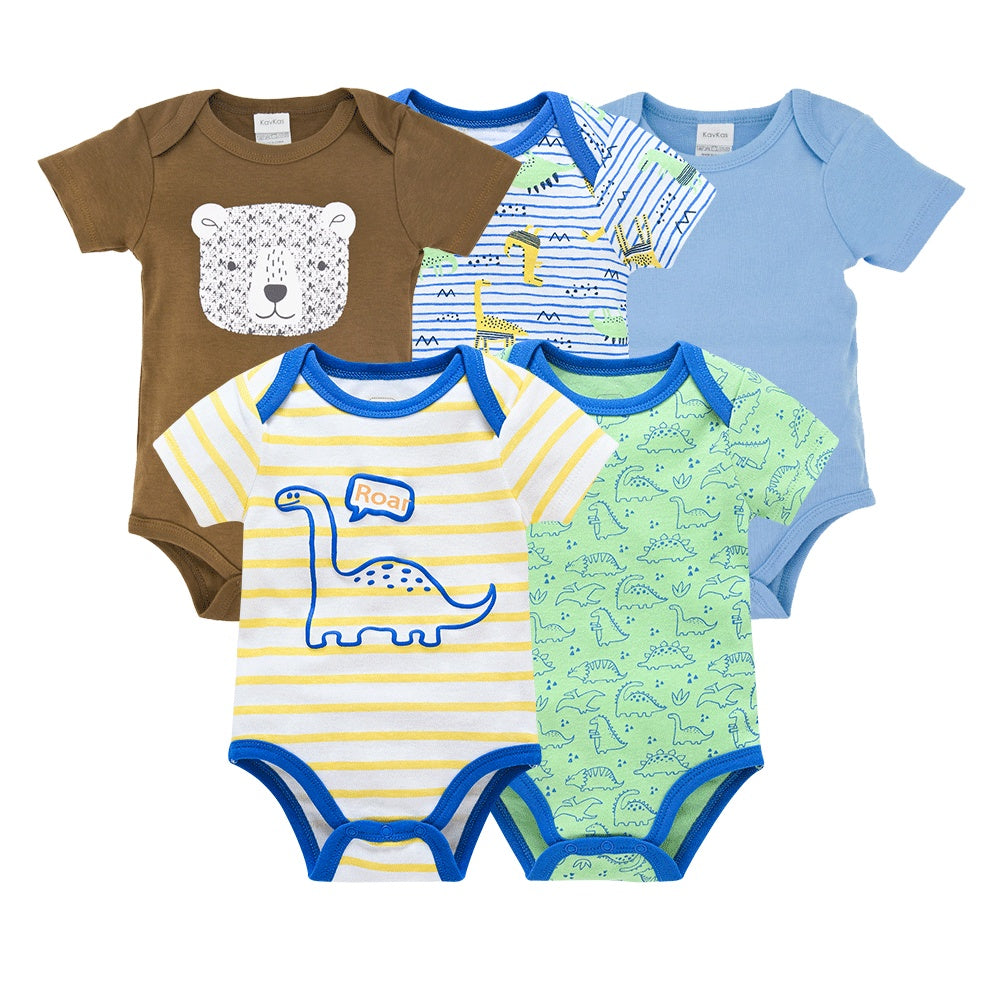 5-piece Baby Jumpsuit With Short Sleeves And Hips