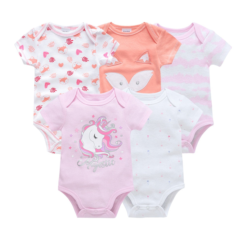 5-piece Baby Jumpsuit With Short Sleeves And Hips