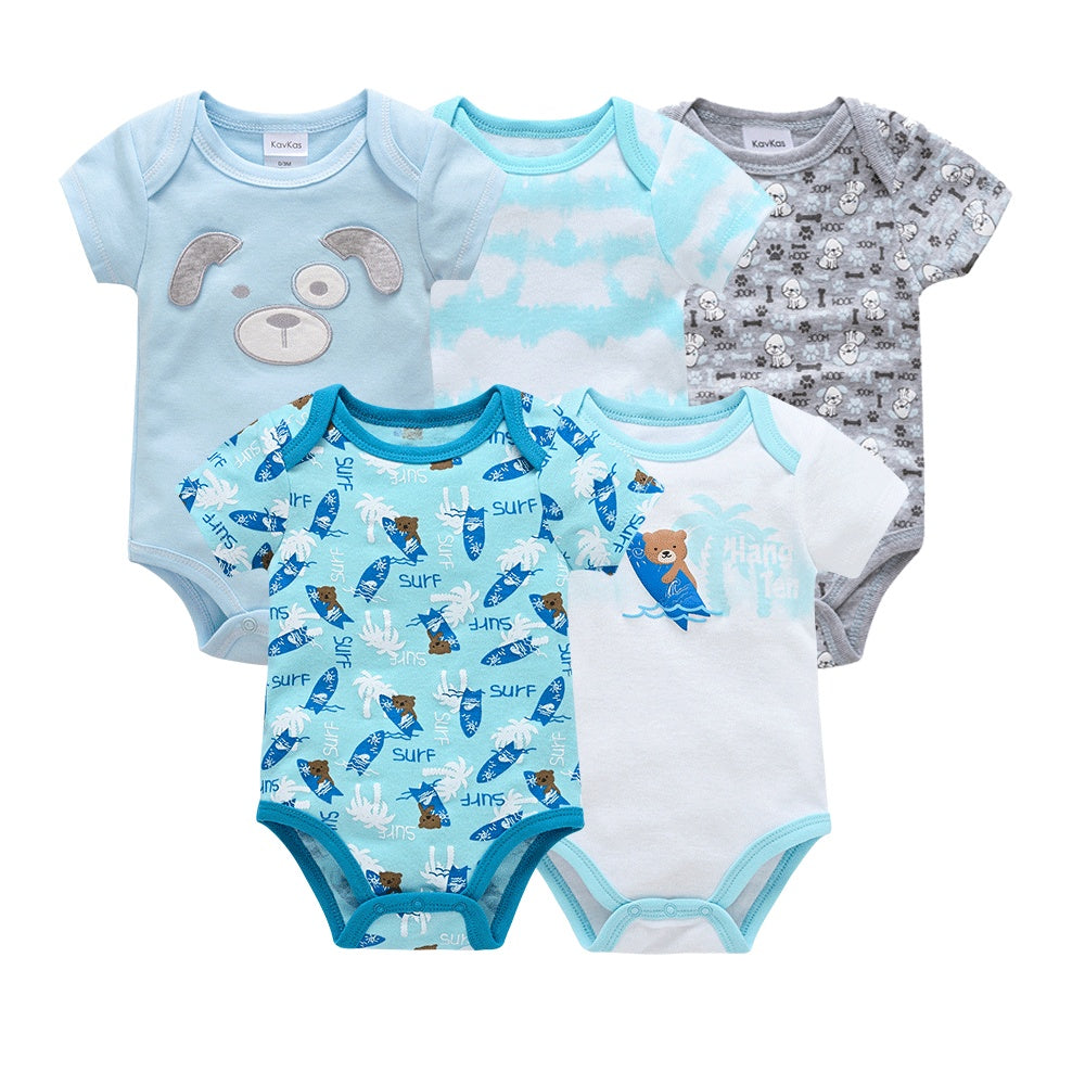 5-piece Baby Jumpsuit With Short Sleeves And Hips