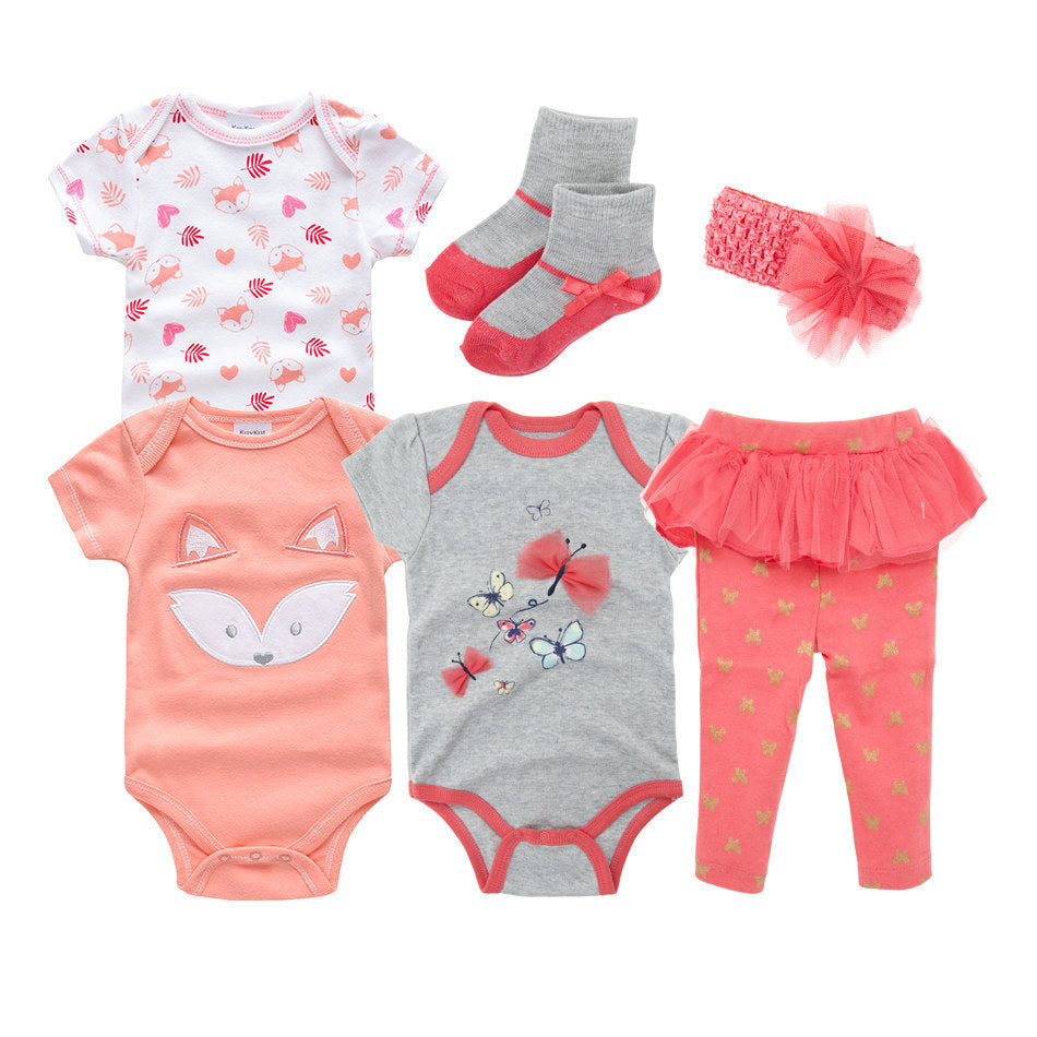 Baby Suit 5-Piece Set Summer Short Sleeve