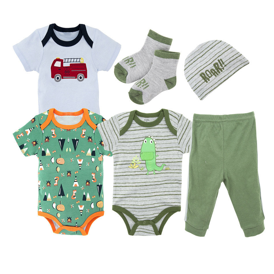 Baby Suit 5-Piece Set Summer Short Sleeve
