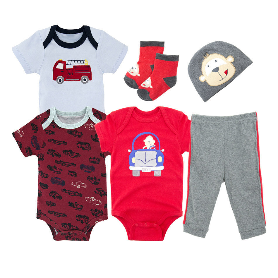 Baby Suit 5-Piece Set Summer Short Sleeve