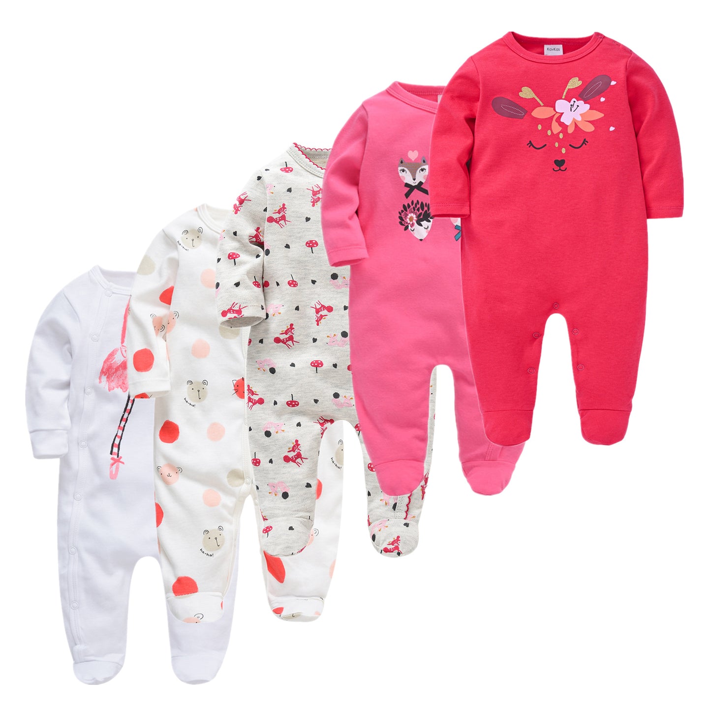 Cotton Toddler Clothes 5-piece Long-sleeved Baby Jumpsuit