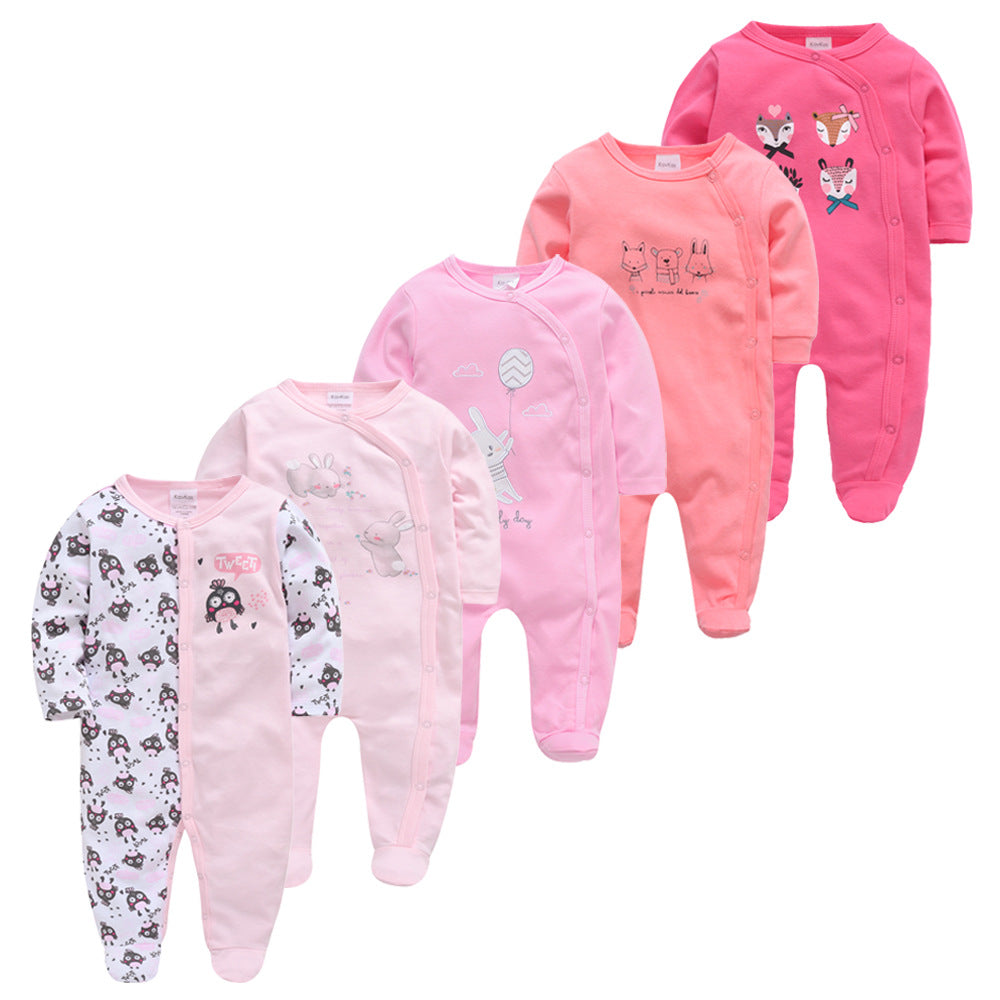 Cotton Toddler Clothes 5-piece Long-sleeved Baby Jumpsuit