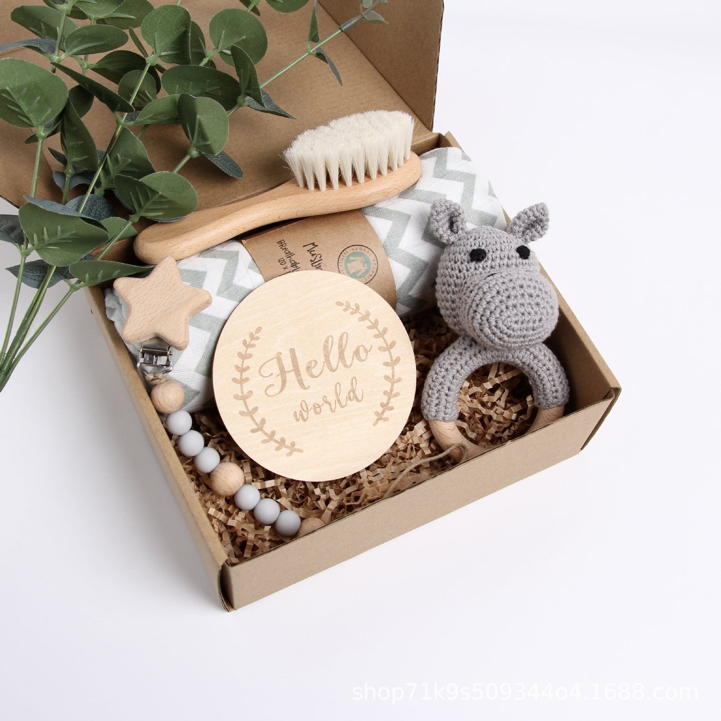 Christmas Reindeer Baby Baby Shower Gift Set Wooden Panda Toy