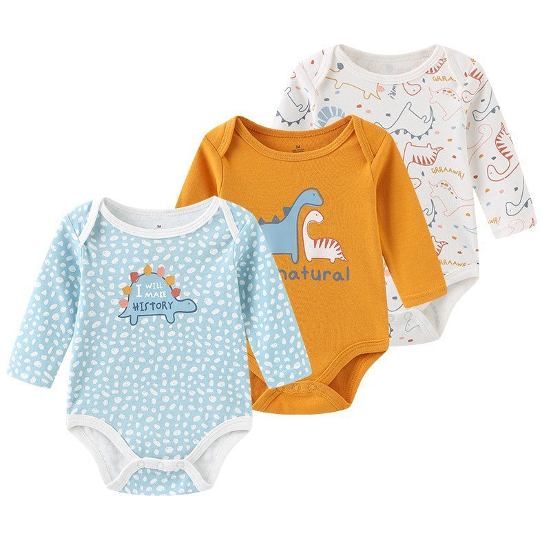 Baby Jumpsuit Cotton Long Sleeved Three Piece Set