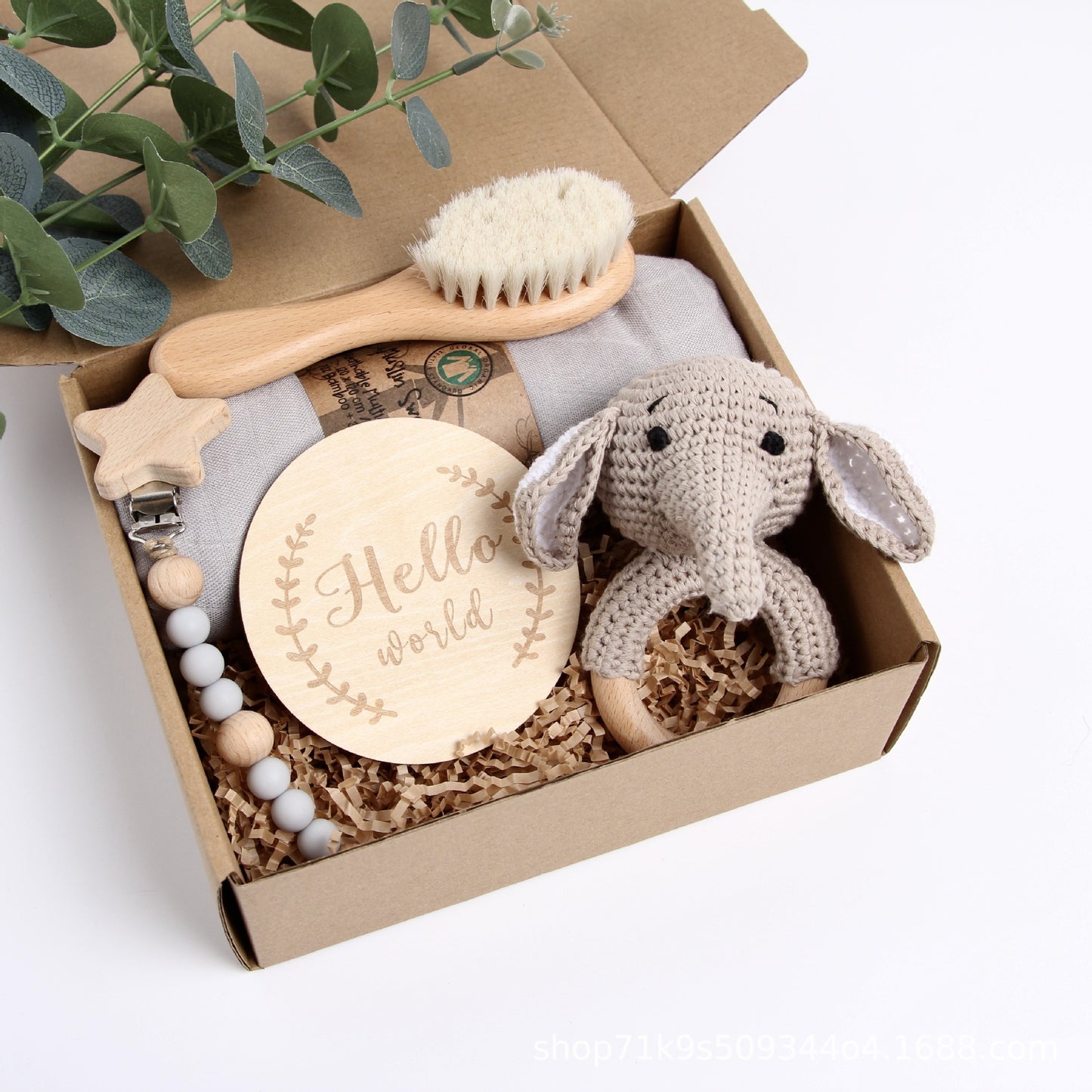 Christmas Reindeer Baby Baby Shower Gift Set Wooden Panda Toy