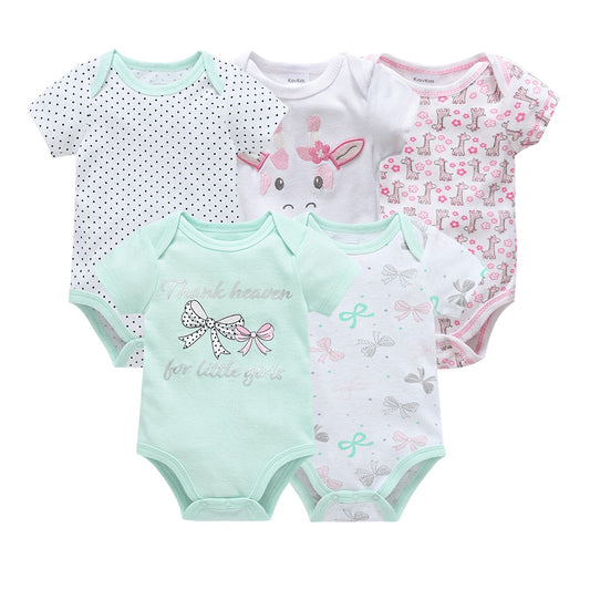5-piece Baby Jumpsuit With Short Sleeves And Hips
