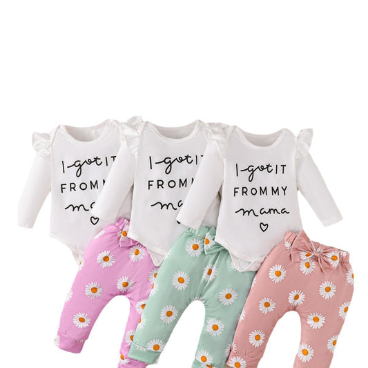 Baby Girl Cotton Romper 4-piece Set